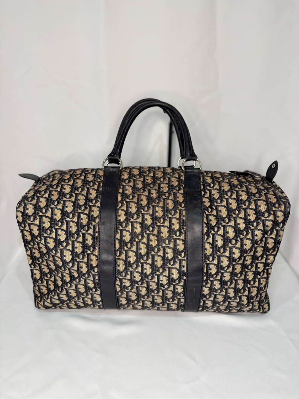 Dior Beige and Navy Monogram Duffel Bag 45